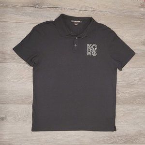 Michaels Kors Black Button Up Polo Mens Used Size Medium